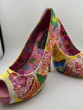 Iron Fist Latisha Wood Sweets for my Sweet Candy Skull High Heels Women (Size 9)